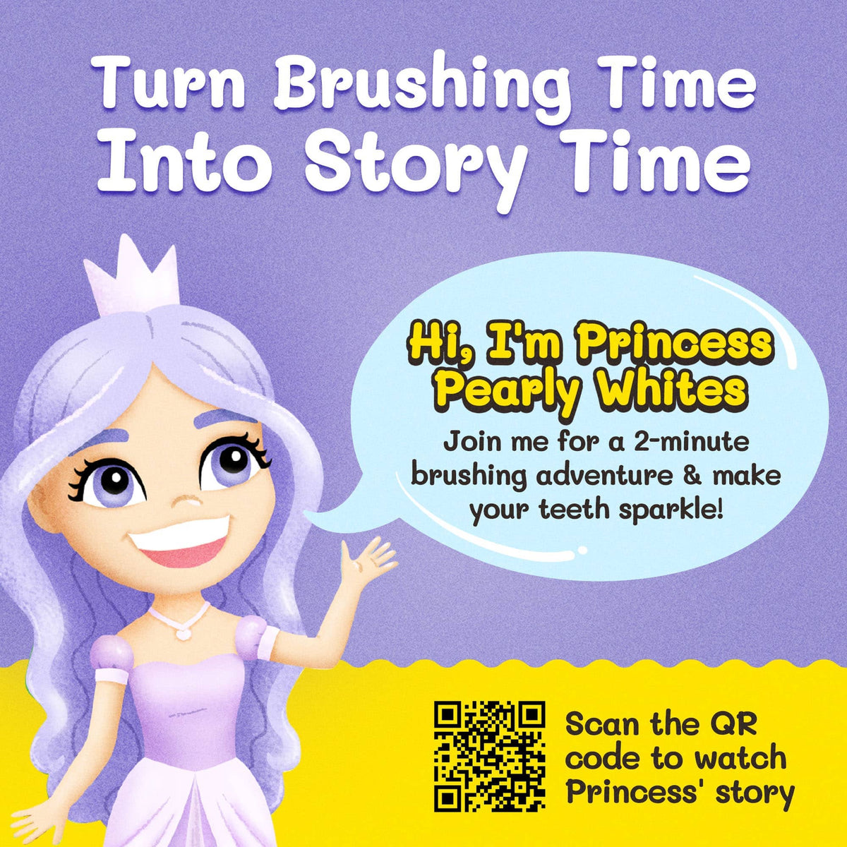 Princess Pearly Whites Toothbrush for Kids With Bonus Brush
