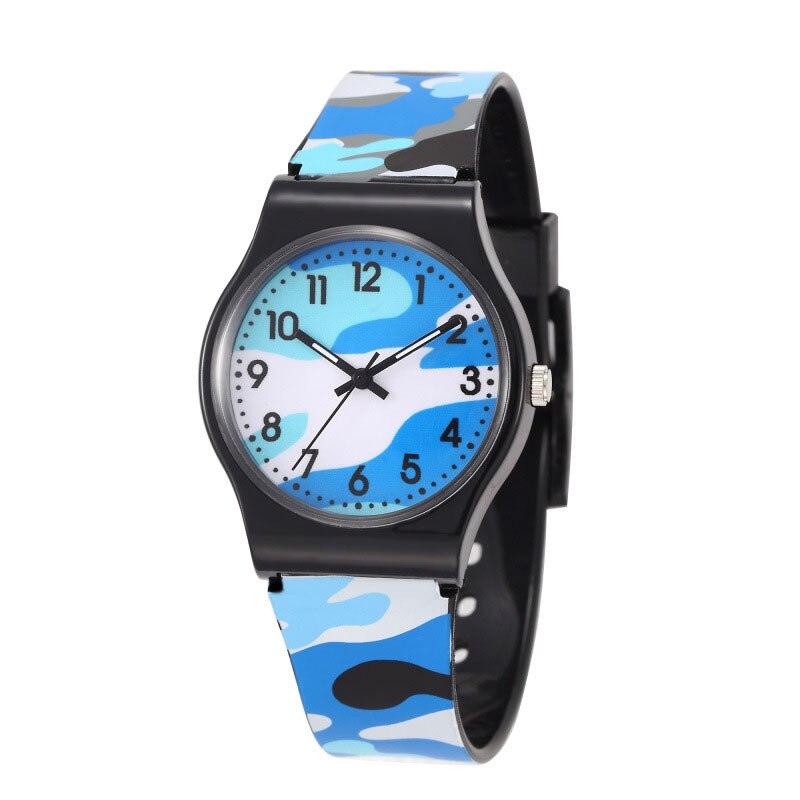 Camouflage Kids Watches Colorful Strap For Boys Girls Creative Fashion Quartz Wristwatch For Kids Boys Girls Watches Plastic Band Analog Quartz Children Sport Outdoor Wrist Watches